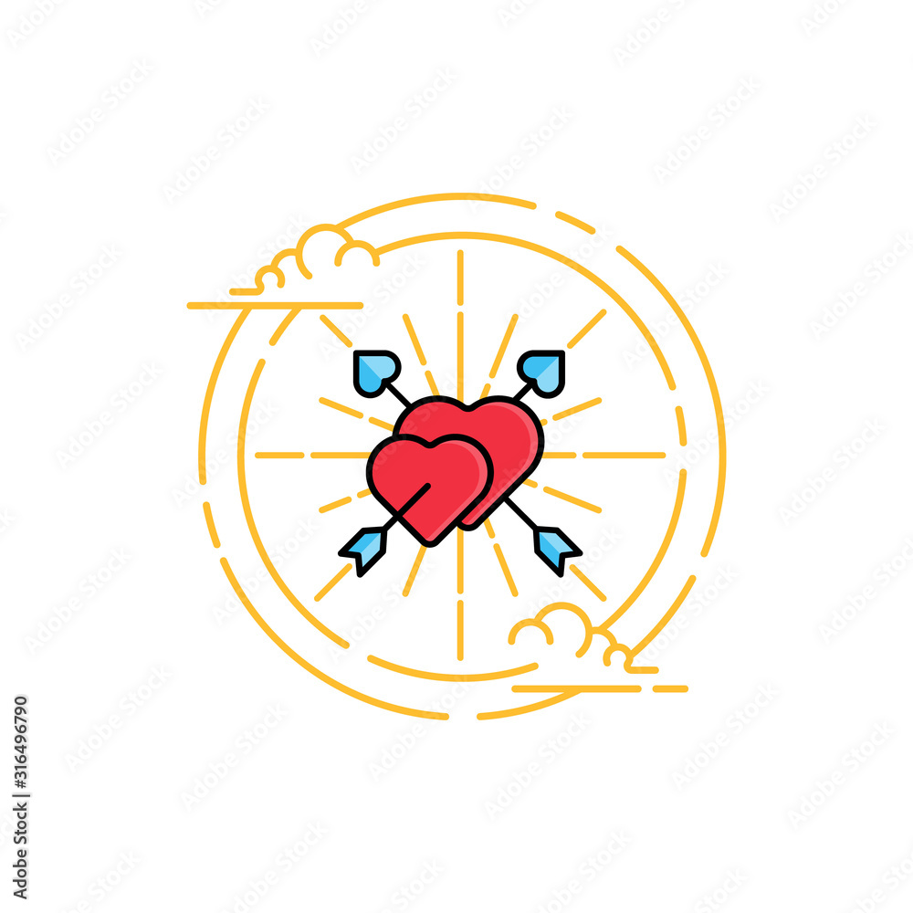 Love heart with arrow logo icon illustration vector template. love line art symbol for valentine, engagement, wedding, decoration element. flat love heart design isolated on white background. Love heart with arrow logo icon illustration vector template. love line art symbol for valentine, engagement, wedding, decoration element. flat love heart design isolated on white background.