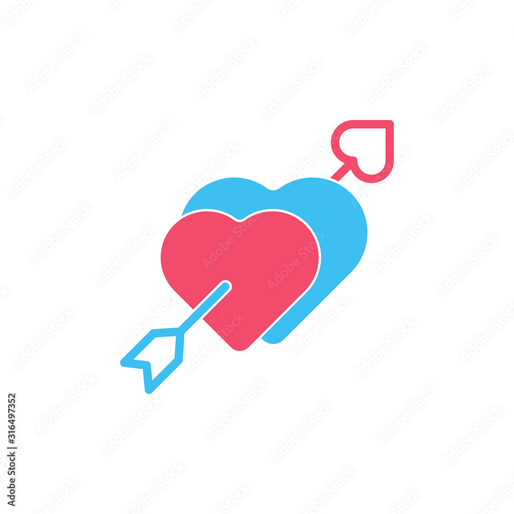 Love heart with arrow logo icon illustration vector template. love line art symbol for valentine, engagement, wedding, decoration element. flat love heart design isolated on white background. Love heart with arrow logo icon illustration vector template. love line art symbol for valentine, engagement, wedding, decoration element. flat love heart design isolated on white background.
