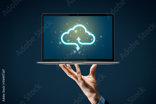 Cloud computing backup concept photo