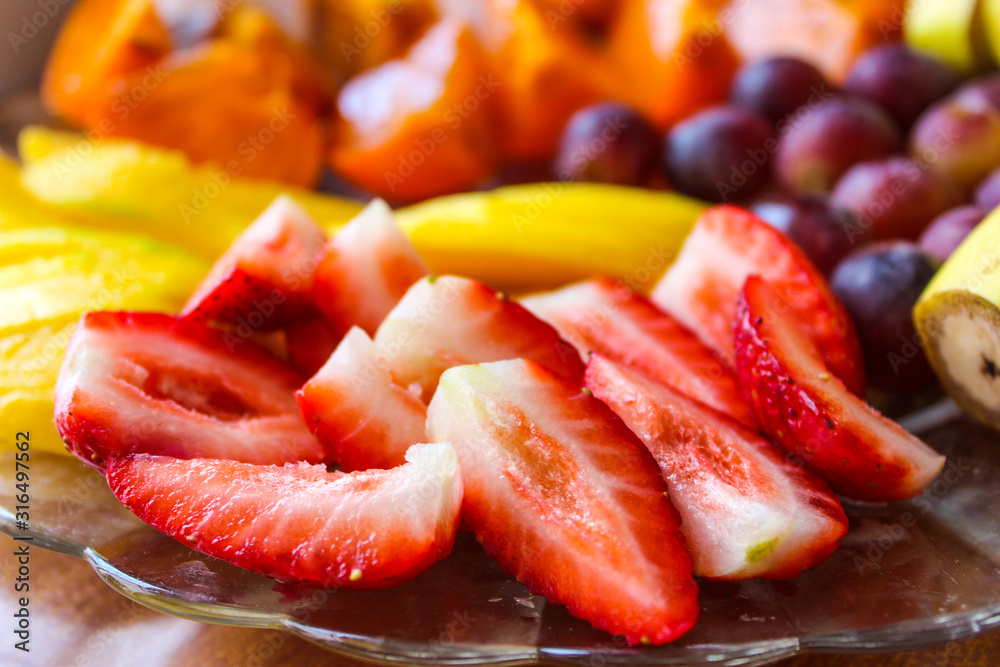 Bright fruit plate in winter in Israel Bright fruit plate in winter in Israel