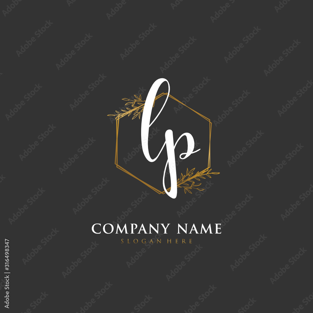 Handwritten initial letter L P LP for identity and logo. Vector logo template with handwriting and signature style. Handwritten initial letter L P LP for identity and logo. Vector logo template with handwriting and signature style.