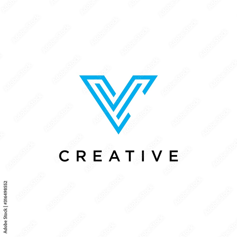Letter V Logo. minimalist Unique modern geometric creative elegant. Vector icon Letter V Logo. minimalist Unique modern geometric creative elegant. Vector icon