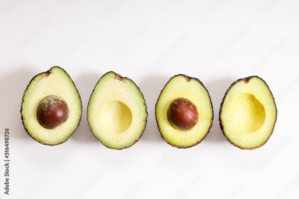 top view of fresh avocados