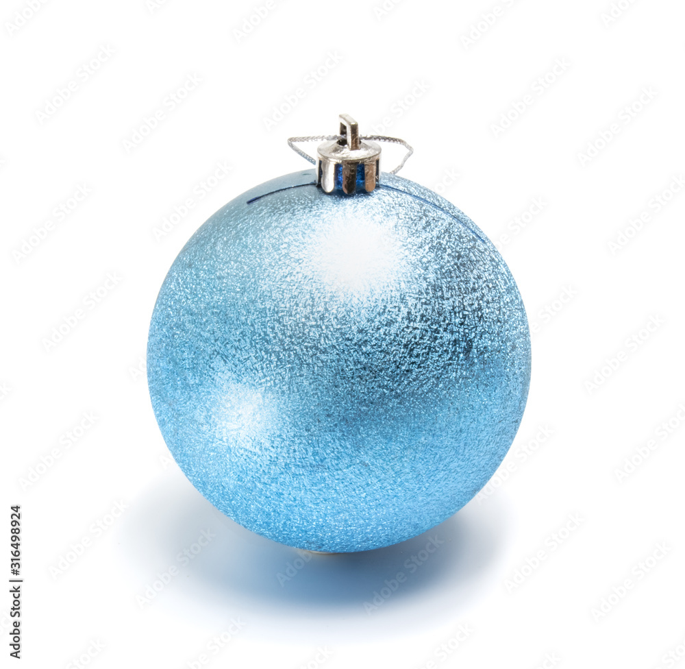 blue christmas ball on a white background blue christmas ball on a white background