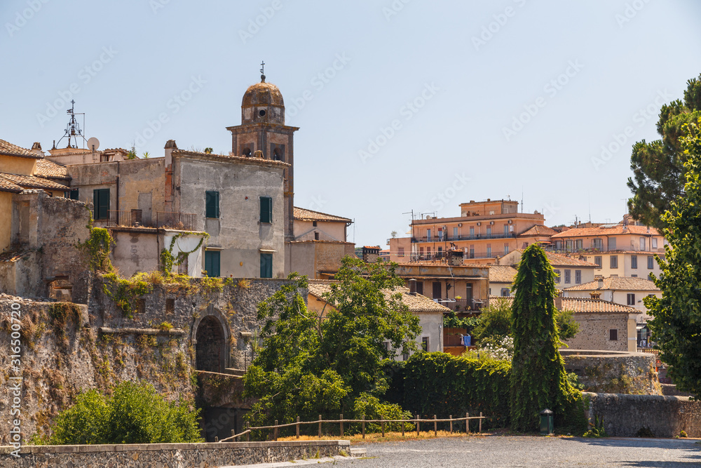 View to medieval castle of Bracciano, Italy