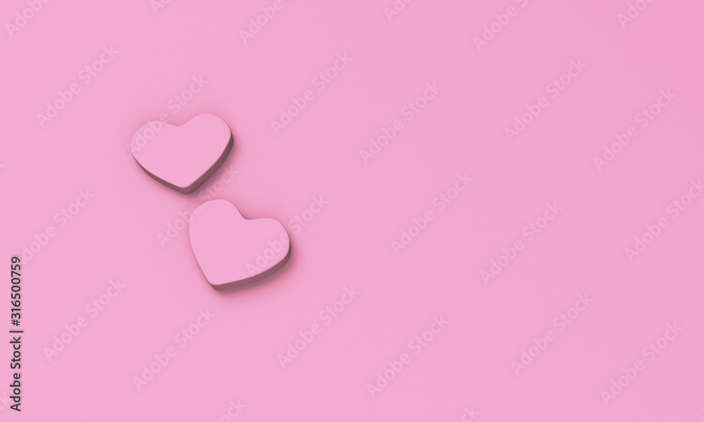 3D render heart on minimal wallpaper backdrop 3D render heart on minimal wallpaper backdrop
