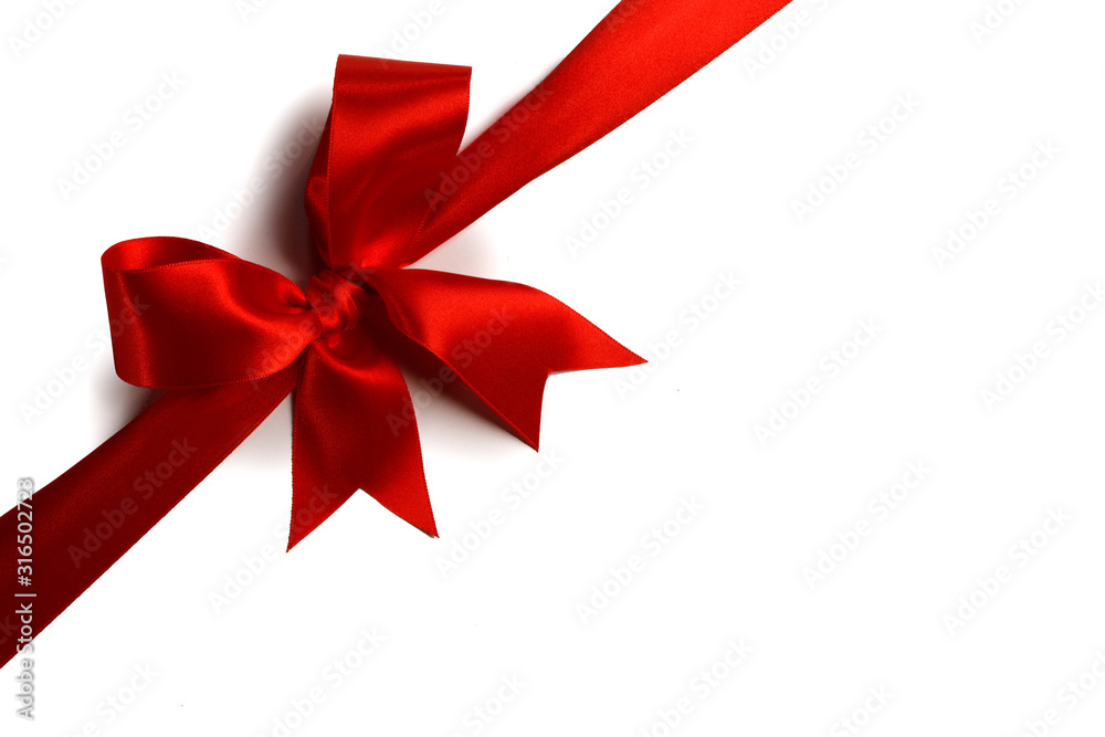 Red bow isolated on white Red bow isolated on white
