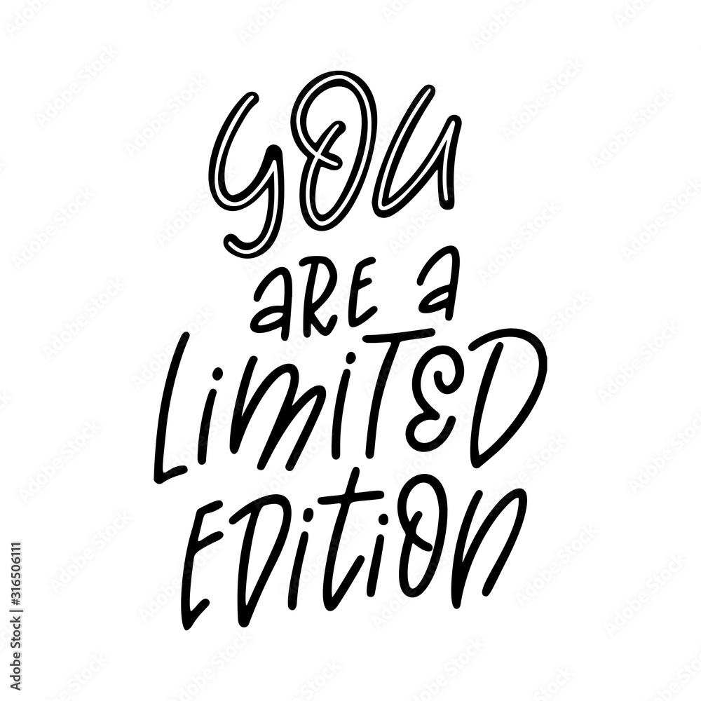 Fototapeta premium Hand drawn lettering phrase. Feminist slogan for poster or card. Woman motivation slogan. Isolated on white background. Vector illustration
