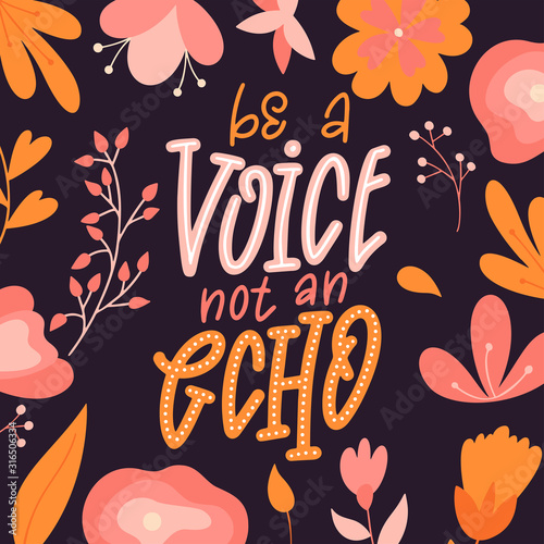 Inspirational girl power quote. Hand drawn lettering poster. Feminism woman motivational slogan. Vector illustration