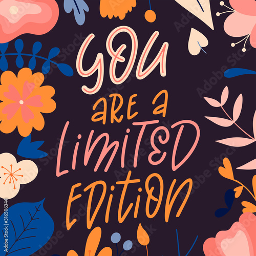 Inspirational girl power quote. Hand drawn lettering poster. Feminism woman motivational slogan. Vector illustration