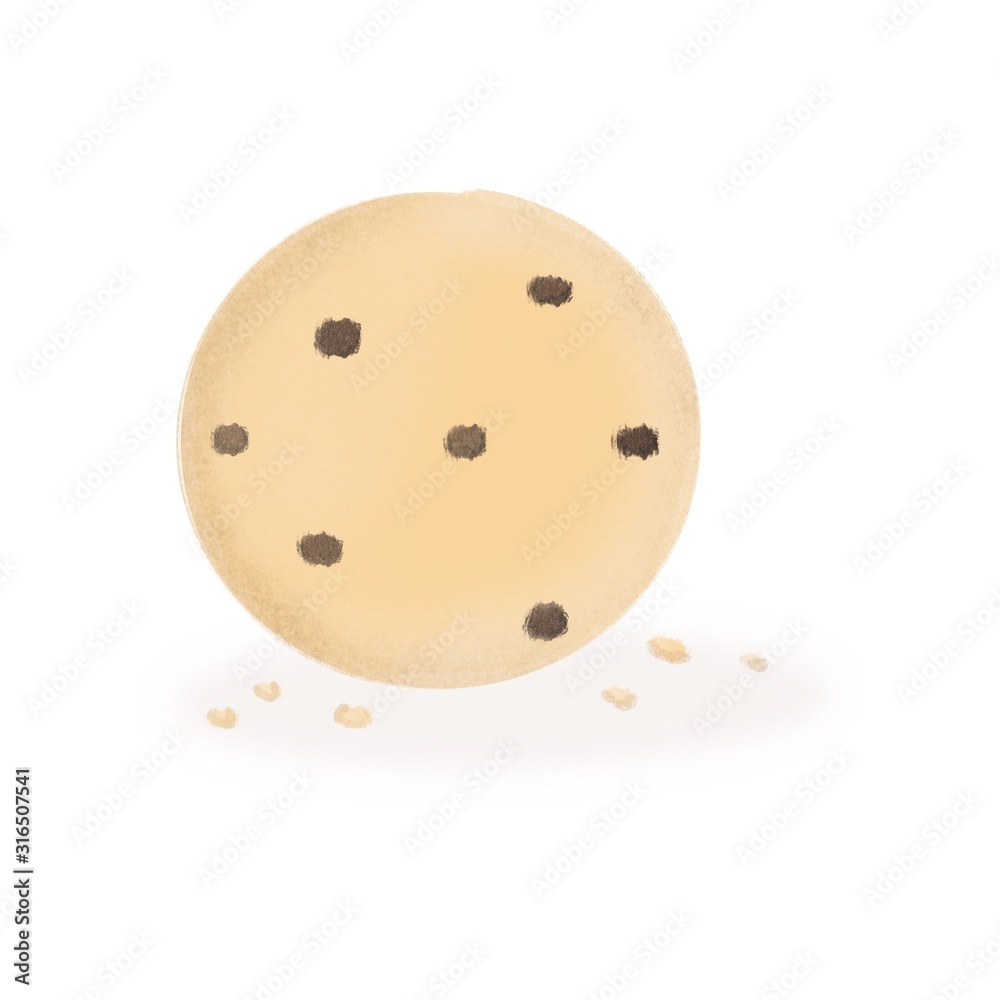 cute hand painted cookie isolated on white background cute hand painted cookie isolated on white background