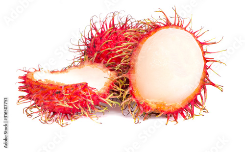 rambutan fruit an isolated on white background © sucharat