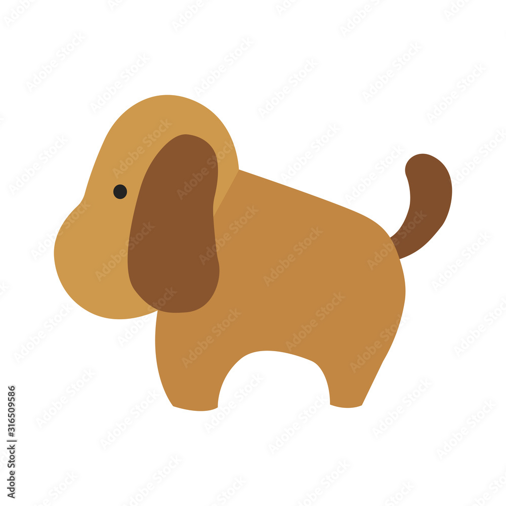 Fototapeta premium Cartoon flat dog