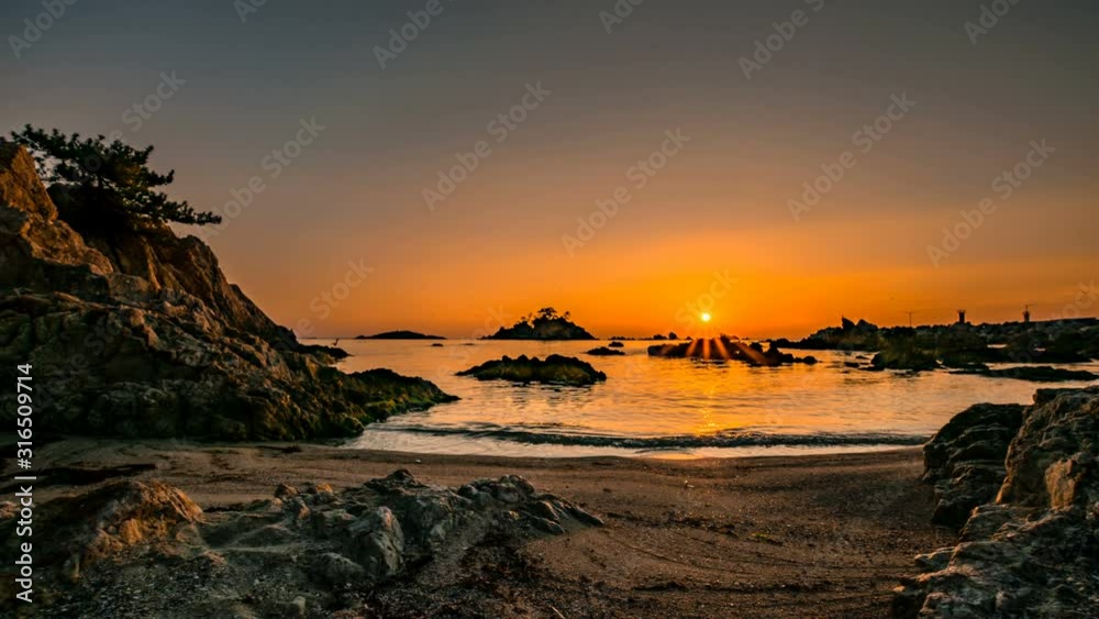 Beautiful morning sunrise at Galnam port Beautiful morning sunrise at Galnam port
