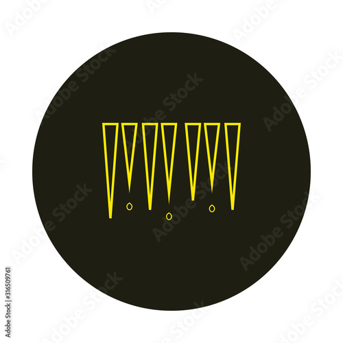 vector icon of ice stalactites with water drops