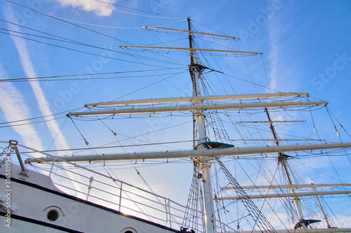 Sailing ship - The large mast of an old sailing ship.