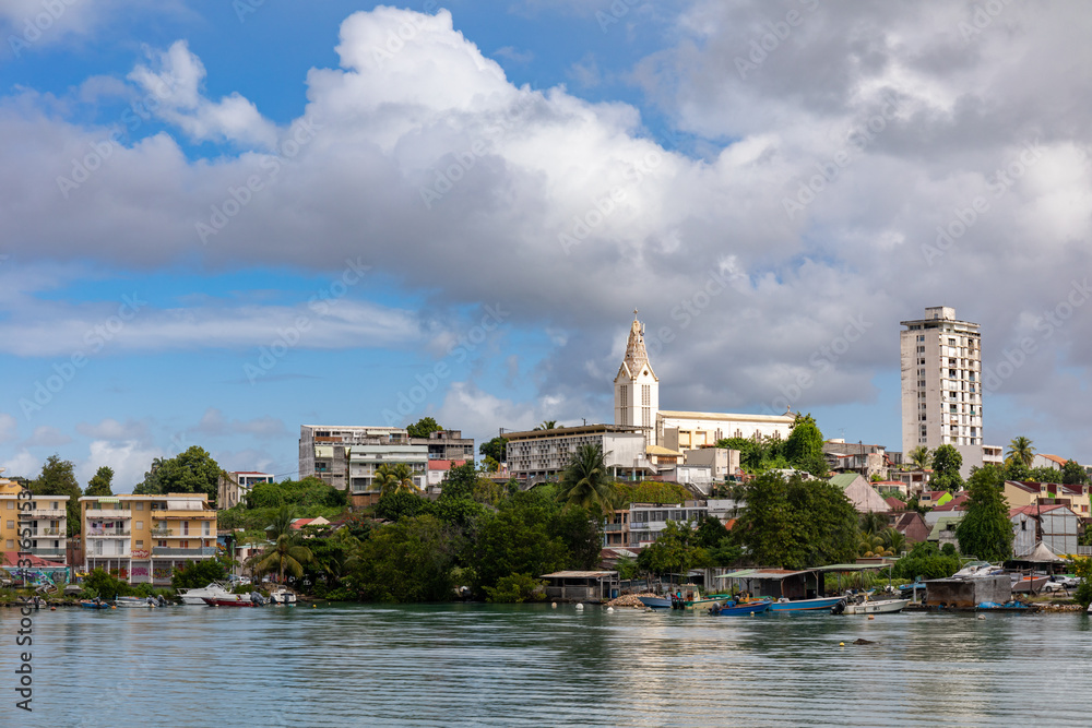 5 JAN 2020 - Pointe-a-Pitre, Guadeloupe, FWI - The city and the cathedral