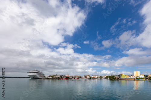 5 JAN 2020 - Pointe-a-Pitre, Guadeloupe, FWI - Cruise ship in the harbor
