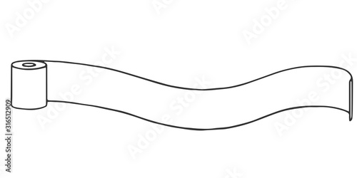 Unwound roll of toilet paper with place for text. Vector illustration