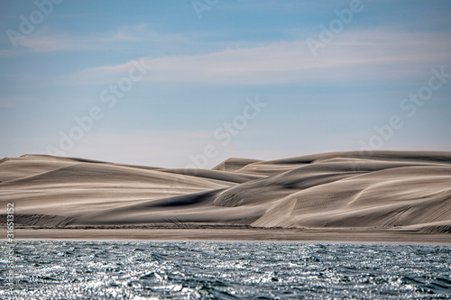 Tela beach sand dunes in california landscape view Magdalena Bay mexico