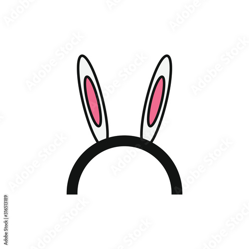 costume rabbit ears shaped vector icon