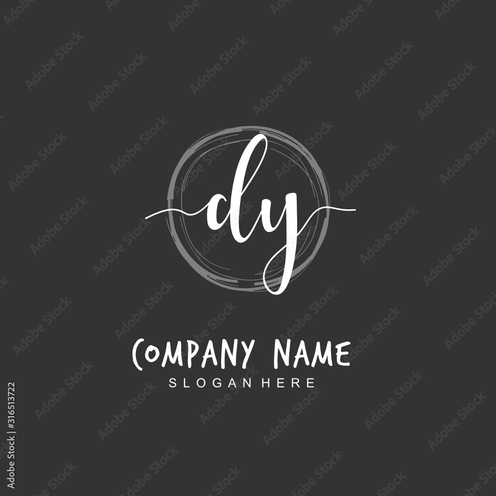 Handwritten initial letter D Y DY for identity and logo. Vector logo template with handwriting and signature style. Handwritten initial letter D Y DY for identity and logo. Vector logo template with handwriting and signature style.