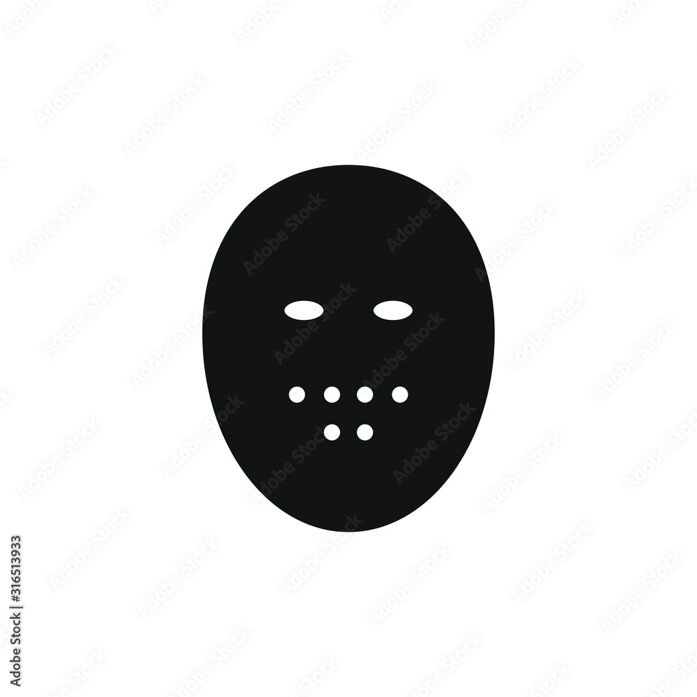 vector icon with shape of halloween mask