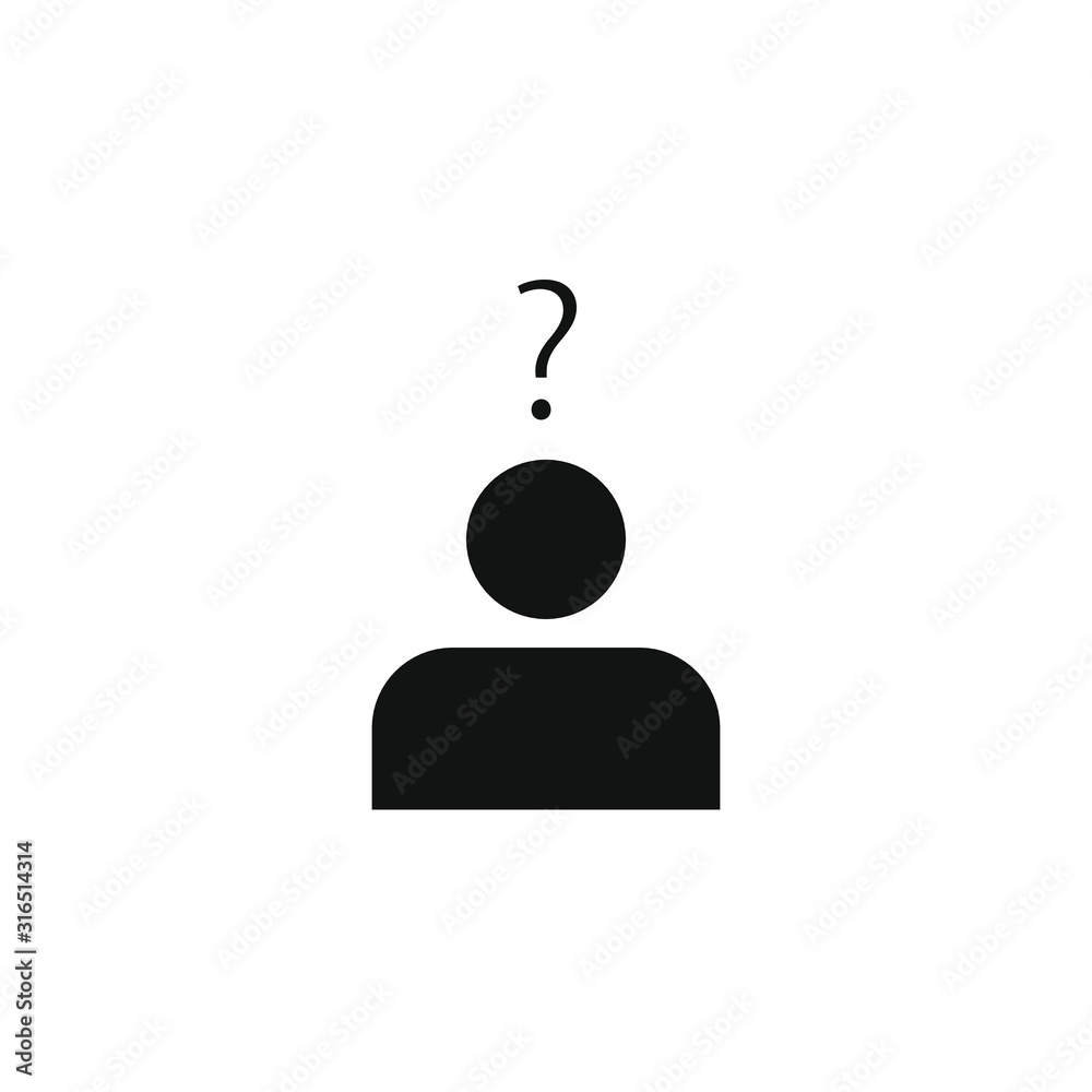 person shaped vector icon with question mark person shaped vector icon with question mark