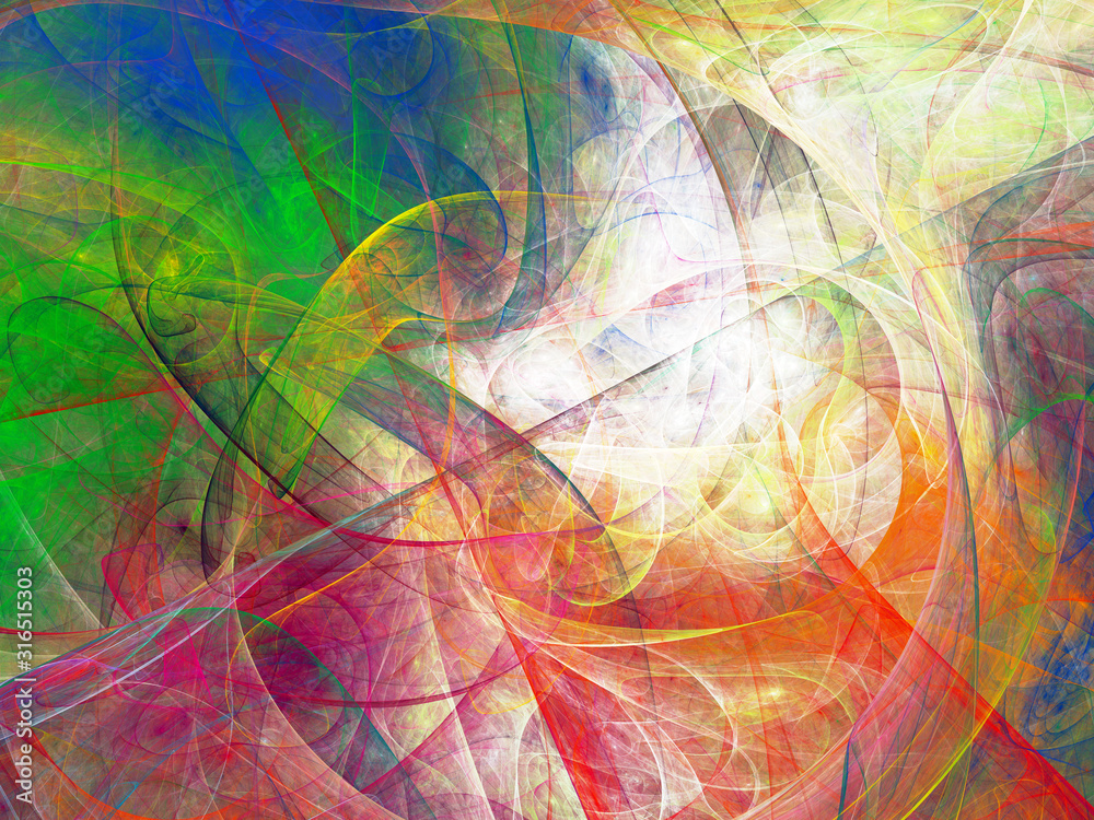 Fototapeta rainbow abstract fractal background 3d rendering illustration