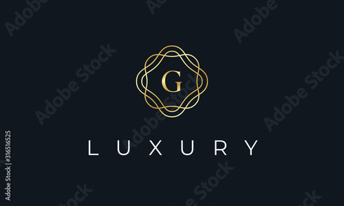 Elegant Luxury Letter G Logo Alphabet Boutique Fashion Wedding Event Design Template