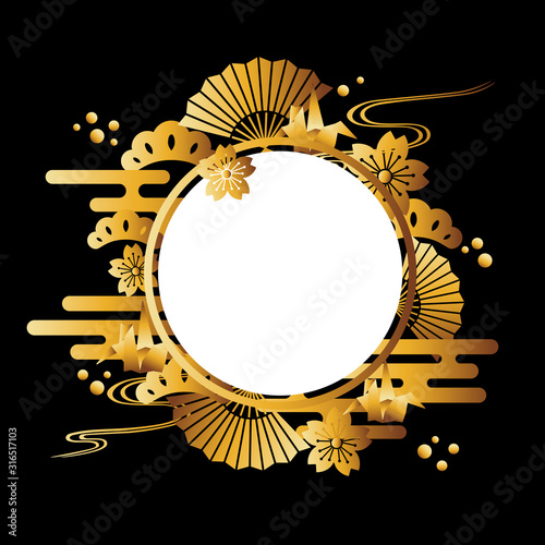 background of golden japanese pattern
