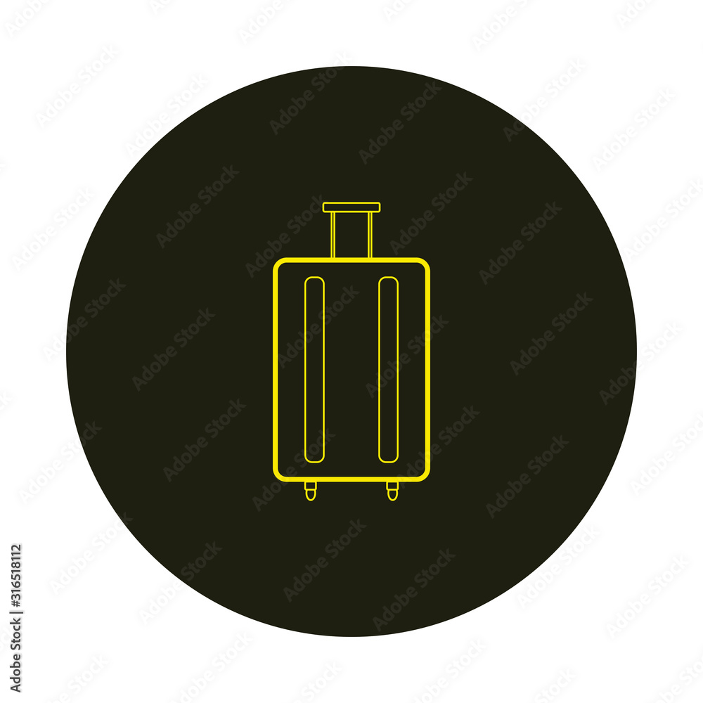 vector icon with wheel suitcase shape vector icon with wheel suitcase shape