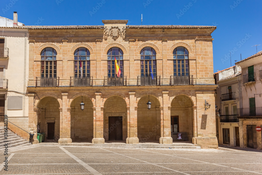 Historic town hall in the center of Alcaraz, Spain