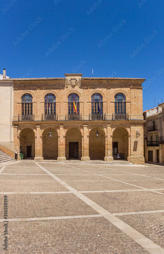 Historic town hall in the center of Alcaraz, Spain