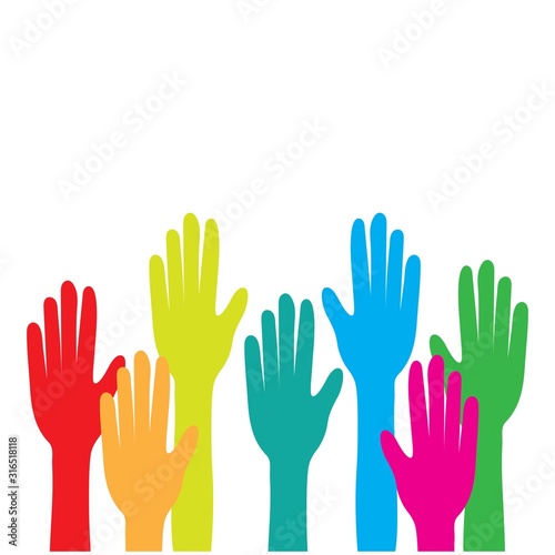 hand up logo vector