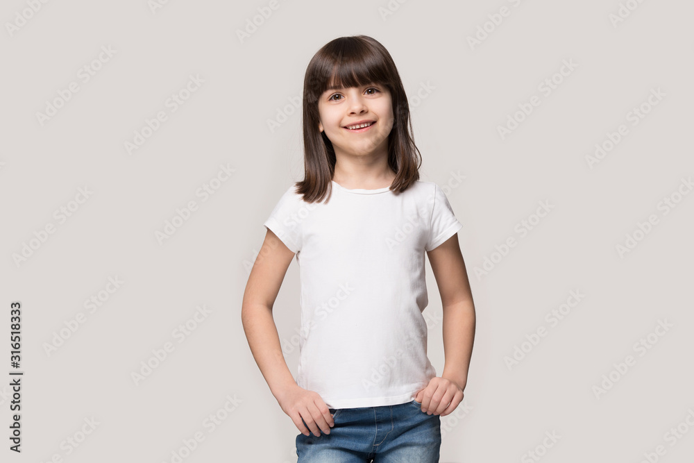Portrait of smiling fringe hair styled little cutie. Portrait of smiling fringe hair styled little cutie.