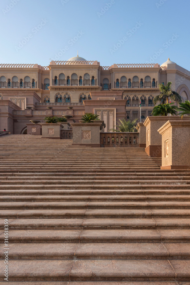 Grand staircase to Emirate Palace Hotel