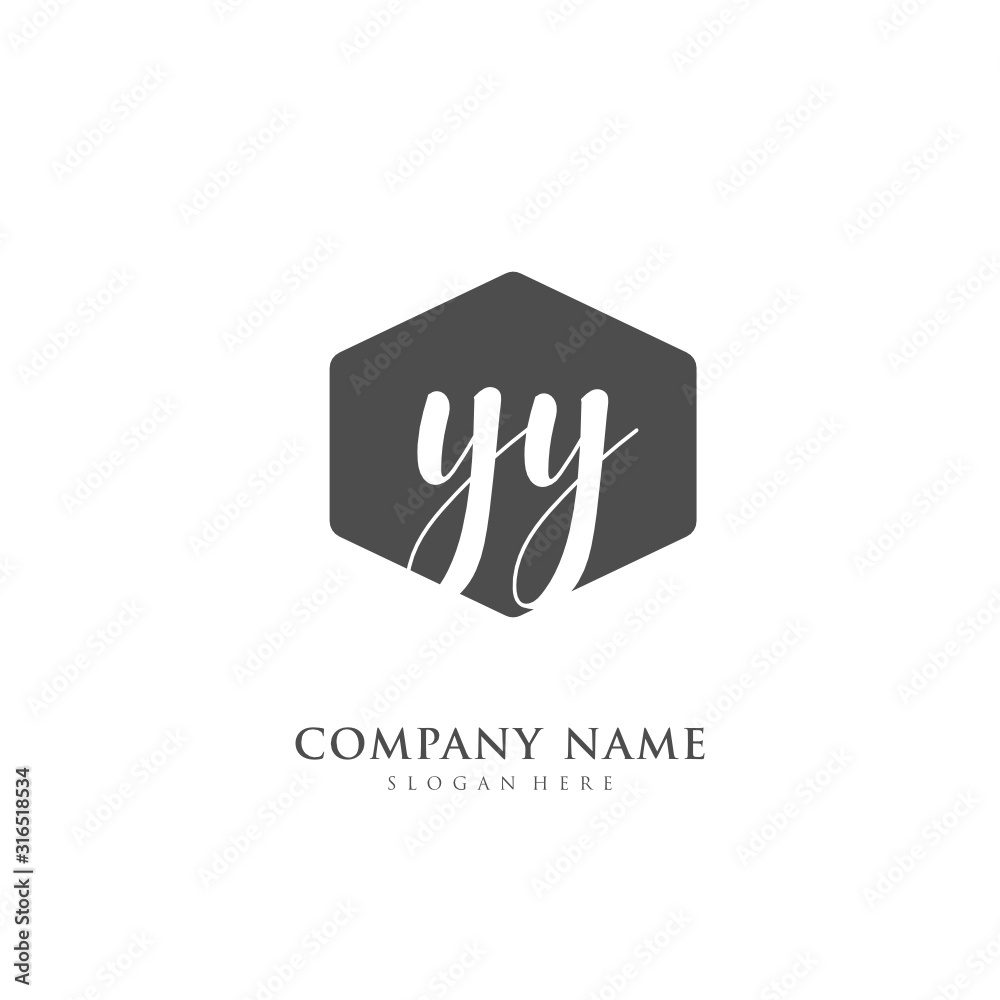 Handwritten initial letter Y YY for identity and logo. Vector logo template with handwriting and signature style. Handwritten initial letter Y YY for identity and logo. Vector logo template with handwriting and signature style.
