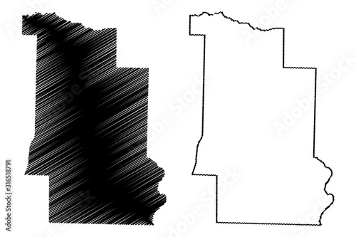 Lonoke County, Arkansas (U.S. county, United States of America,USA, U.S., US) map vector illustration, scribble sketch Lonoke map photo