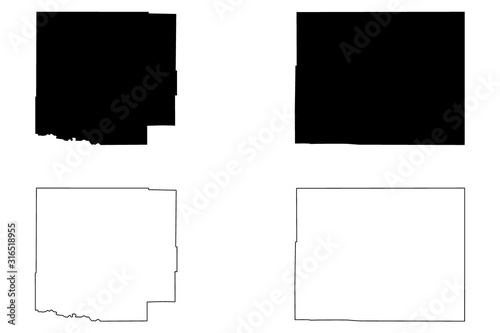 Baca and Crowley County, Colorado (U.S. county, United States of America,USA, U.S., US) map vector illustration, scribble sketch Baca and Crowley map photo
