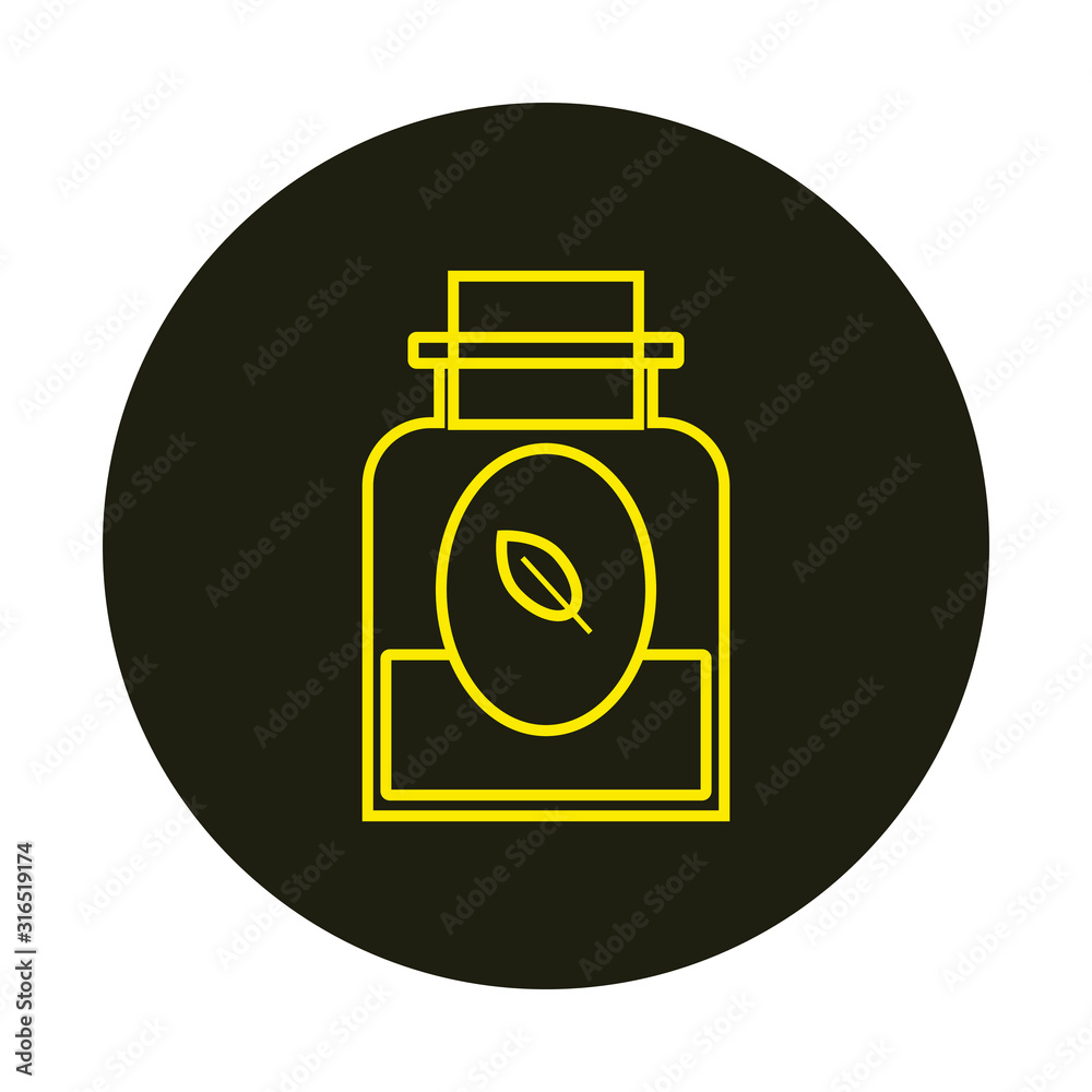 vector icon with natural medicine form vector icon with natural medicine form