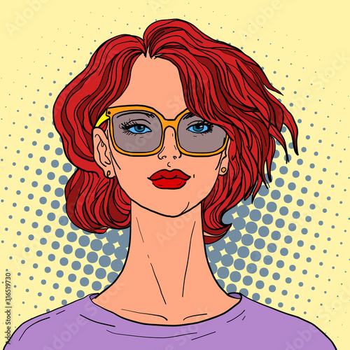 Beautiful woman with red hair