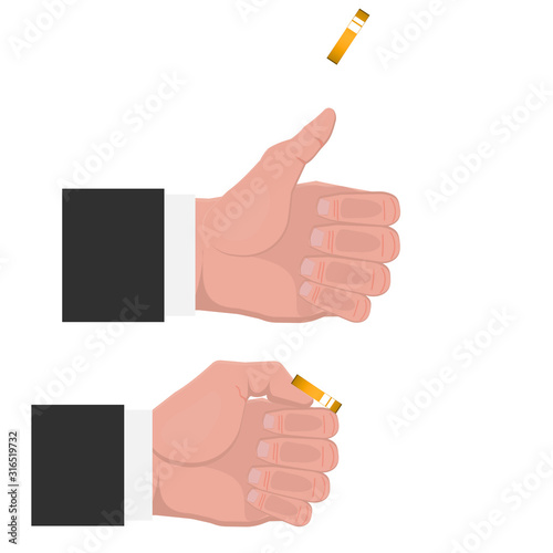 Toss a coin. Heads or tails. Vector illustration