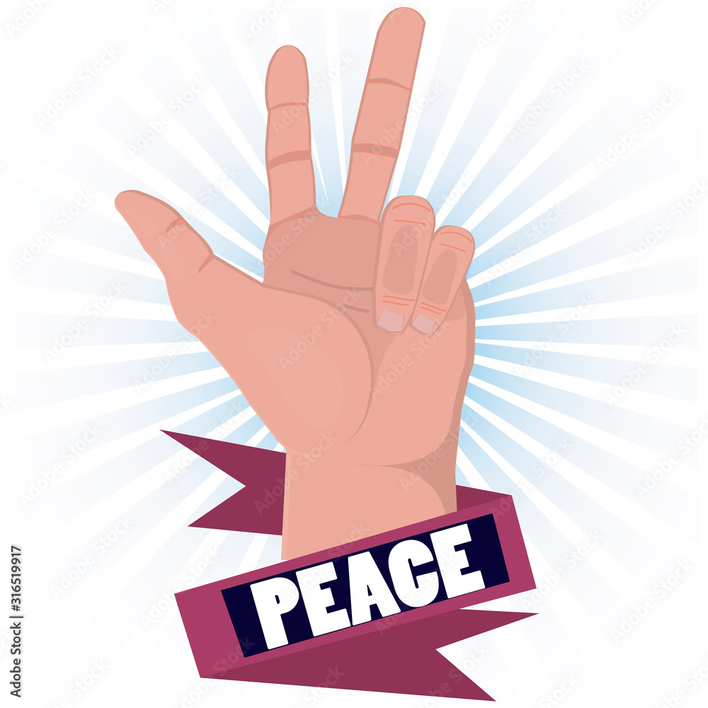 Peace sign. Hand. Vector illustration Peace sign. Hand. Vector illustration