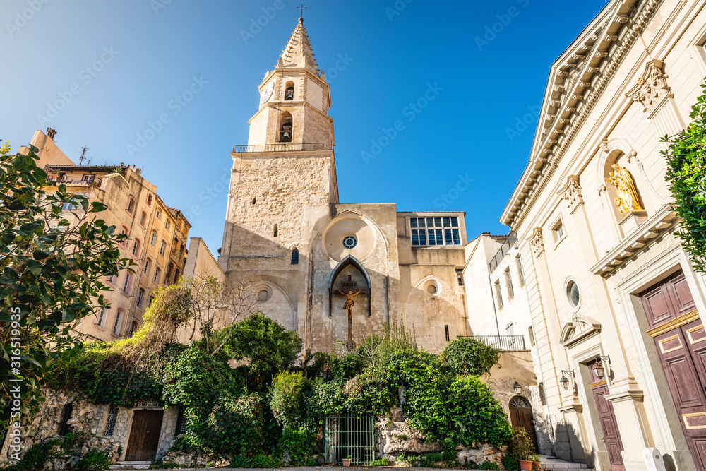 Eglise Notre Dame des Accoules or Accoules church front view Marseille France