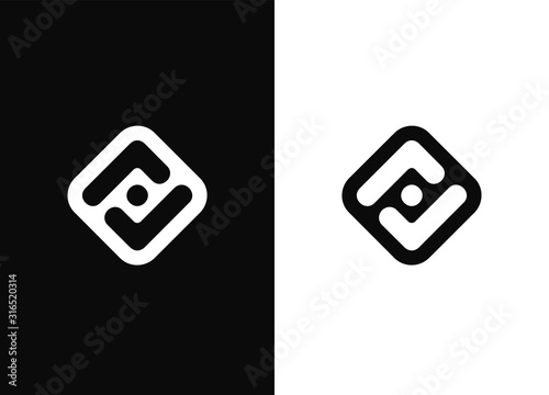 Black and white version of the sign element