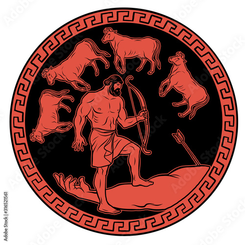 Obtain the cattle of the monster Geryon. 12 Labours of Hercules Heracles