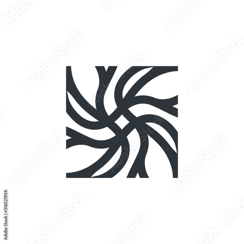 Neuron logo brain cell science nerve biology neurology medical nervous neural network receptors mind square intelligence connection hormone mental health thought memory bio central
