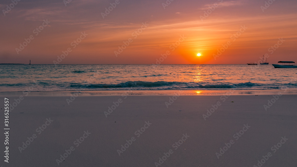 Sonnenuntergang am Strand Südafrika Sansibar Nungwi strand