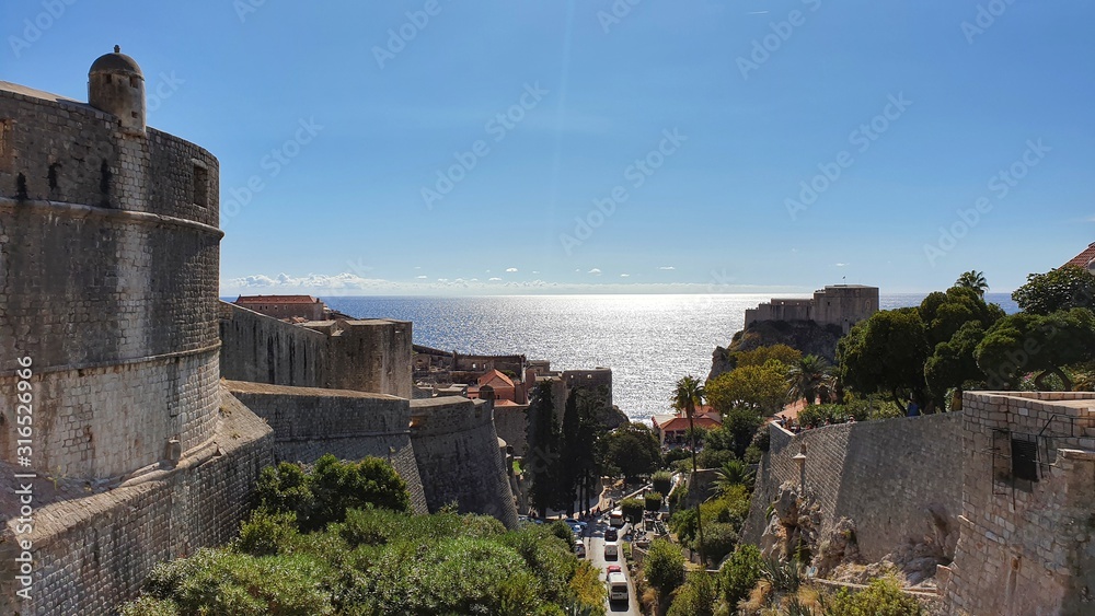 Beautiful views in Dubrovnik. Life in Dalmatia.